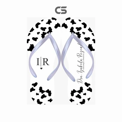 Chinelo Personalizado Formatura Nome e Iniciais Manchinhas